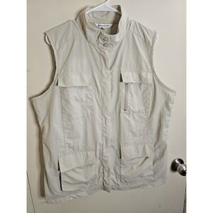Travel Smith Vest Mens XL Beige Sleeveless Cargo Pockets Safari Photography‎